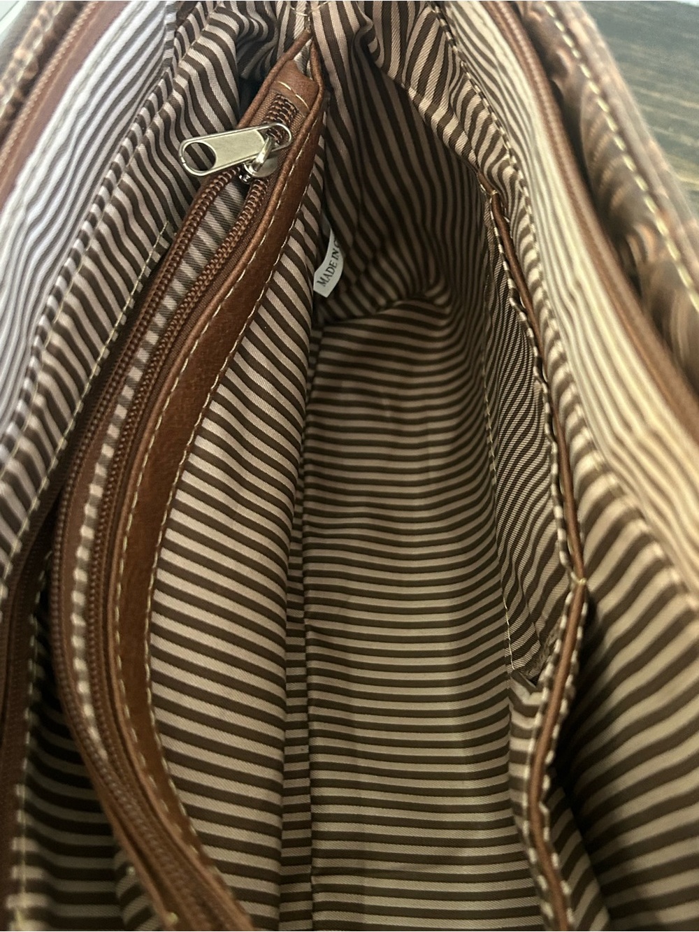 Brown and Turquoise Western Cross Satchel - Women Bags Conceal Carry - Picture 6 of 8